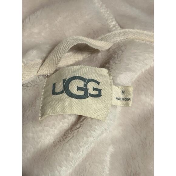UGG Miranda Women's M Fleece Plush 2 Pocket Belted Cream Cozy Bath Robe - Picture 4 of 9